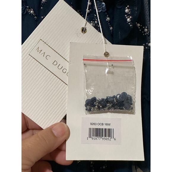 Mac Duggal Fabulouss Dress Sage Blue Plus Size 16 W NWT 9263 Mother of the Bride - Picture 11 of 16